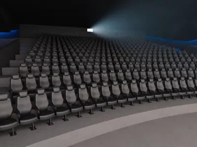 Modern High Tech Cinema Movie Theater 3D model