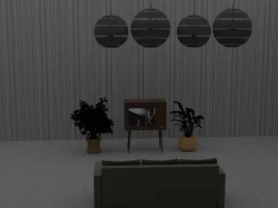Retro Living Room 3D model