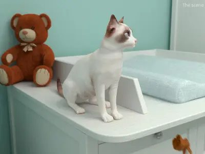  Ragdoll Cat Rigged for Cinema 4D 