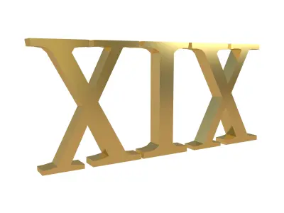 Roman Numerals 19 v1 002 Low-poly 3D model