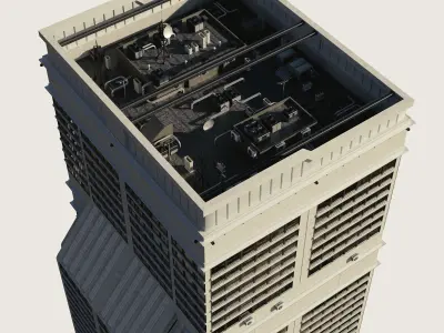 Building Skyscraper City Town Downtown Street Futuristic Utopia Low-poly 3D model