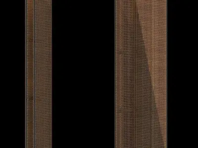 Venetiana pair of wooden bookshelves Free 3D model