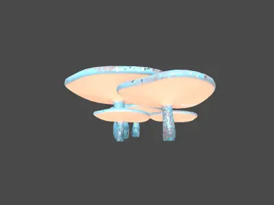 Fantasy Mushroom I05 Blue Orange - Scene Backdrop Design Low-poly 3D model