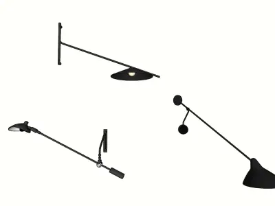 Modern minimalist wall lamp set 3D model