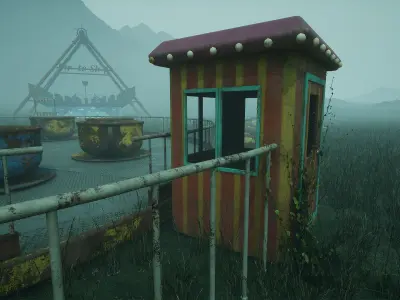 Abandoned Amusement Park Props Low-poly 3D model