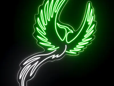 Flying Phoenix Neon Sign 3D model