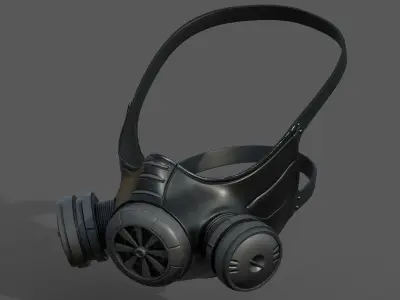 Gas mask helmet 3d model military combat fantasy  Low-poly 3D model
