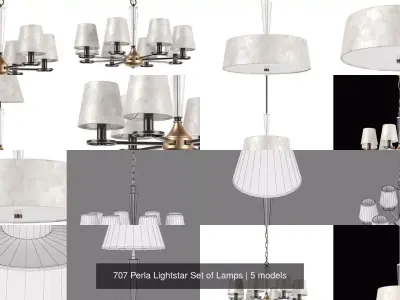 707 Perla Lightstar Collection of Lamps 3D Model Pack