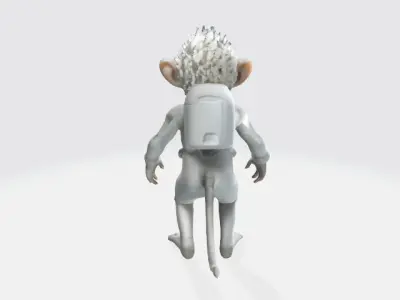 astronaut white monkey 3D model