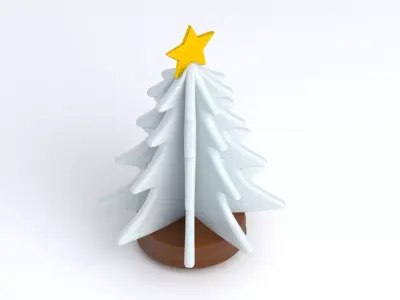 christmas tree table show piece snow 3D model