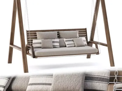 Mary wooden double garden swing MR45 by Bpoint Design  3D model