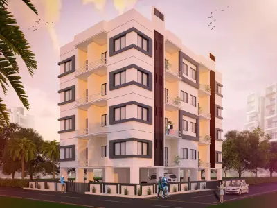 Apartment residential building in chennai 3D model