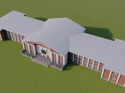 Barnaul train station Low-poly 3D model