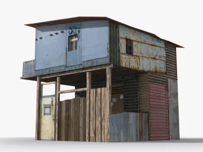 Slum x5 Low-poly 3D model
