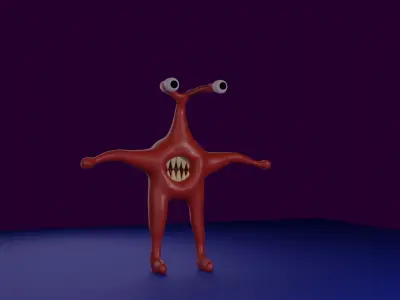 Creatures in various colors 3D model