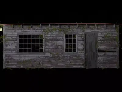 Desolate Abandoned house Low-poly 3D model