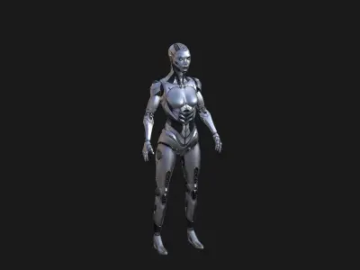 Robot Girl Low-poly 3D model buy