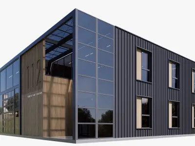 fire station Low-poly 3D model