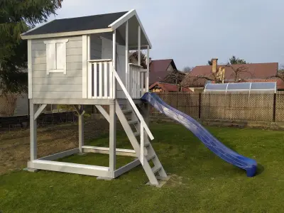 Playground wood playhouse backyard Domek dla Dzieci 3D model