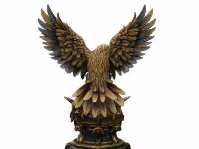 Majestic Eagle Guardian Statue 3D model