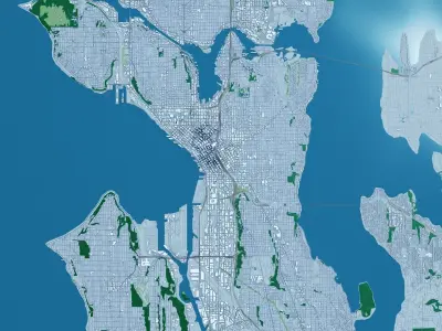 Seattle with Terrain 3D model