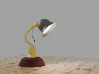 Table Lamp Low-poly 3D model 11