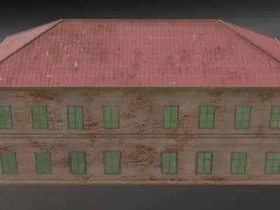 Old Administrative Building Low-poly 3D model