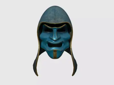 Assassin Mask A08 Blue Gold - Character Design Fashion Low-poly 3D model