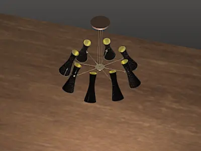Cairo Mid-Century Chandelier - Eight-Arm - High Poly 3D model