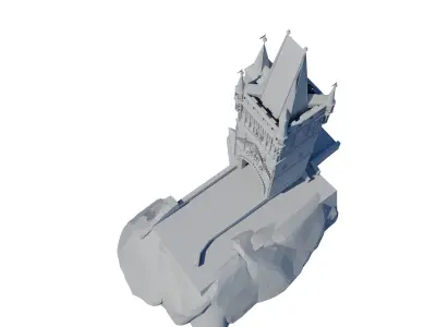Charles bridge tower in Prague 3D print model
