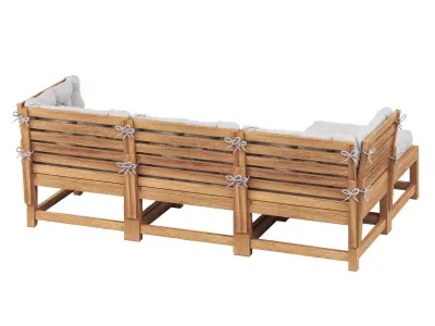 NAMMARO Modular 3 seater sofa with footstool IKEA 3D model