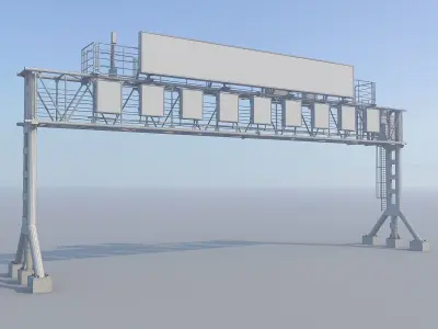 Electronic traffic information display Low-poly 3D model