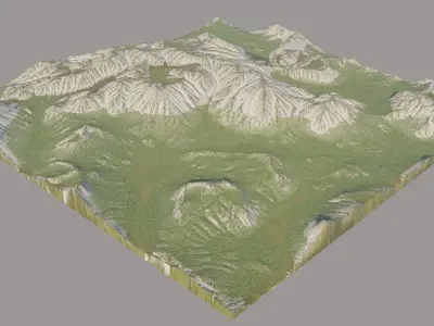 Canyon Grassy Fields Surface  3D model