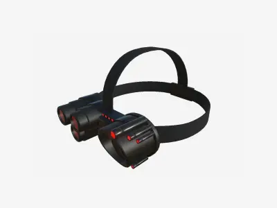 SciFi Glasses J01 Black Red - Character Design Fashion Low-poly 3D model