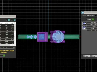 Solitaire Women Light Weight Princess Round Stone Band Ring 3D print model