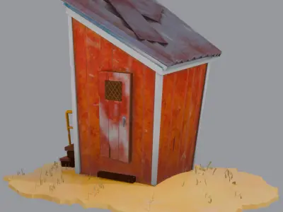 Stylized Railway shack 3D model