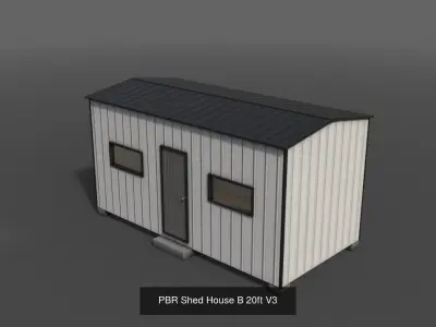 PBR Shed House B 3D Model Pack
