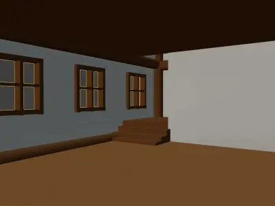 Medieval Low-poly Tavern  Low-poly 3D model