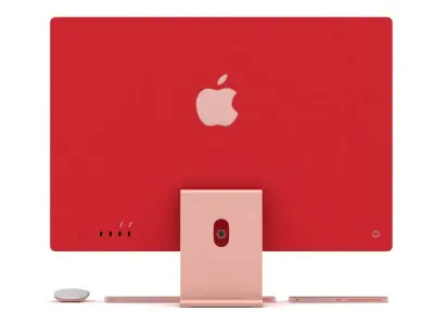Apple iMac 24 inch 2021 Pink Low-poly 3D model