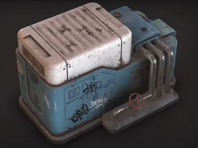 Air Condition Low Poly  Low-poly 3D model