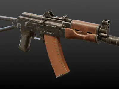AKS-74U Submachine Gun Low-poly 3D model