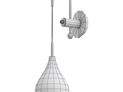 pentola wall sconce with glass shade 3D model