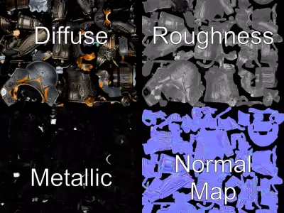 Ancient Warrior Armor model pack Low-poly 3D model