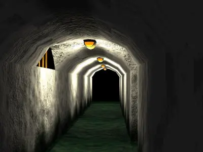 Tunnel with light in it Free low-poly 3D model