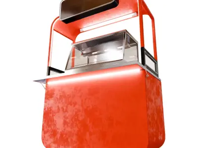 Food cart with food display 3D model