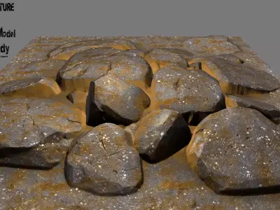 floor rock 04 Low-poly 3D model
