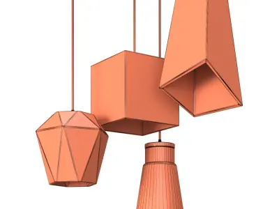 Concrete pendant light 3D model