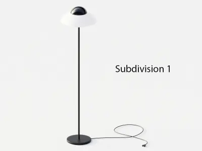 Floor lamp black and white Low-poly 3D model