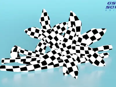 Ice cream cones with flavors  Low-poly 3D model