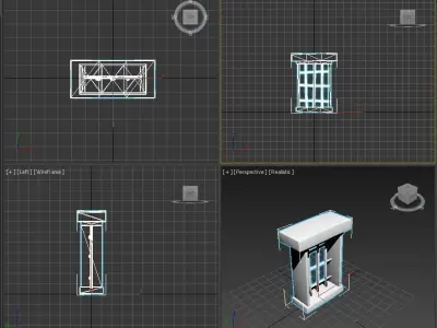 cartoon Old Wooden Window 2 Low-poly 3D model Low-poly 3D model